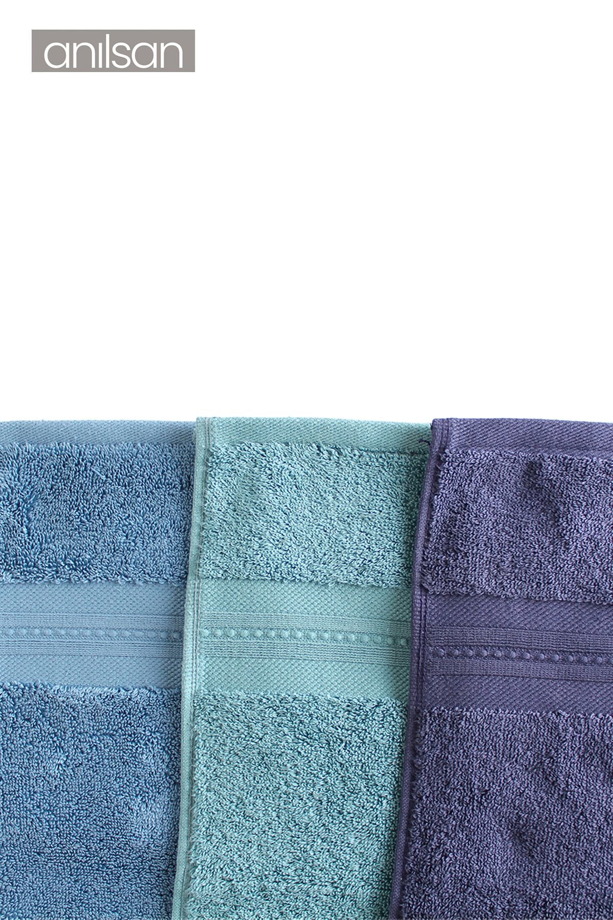 3'lü Süper Soft Bordürlü El Havlusu Seti - 50x90 Cm, 250 Gr, %100 Pamuk, Spa Ve Otel Havlusu