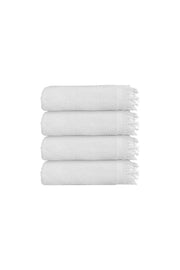 4'lı Beyaz Jelena El Havlusu - 50x90 Cm, 225 Gr, %100 Pamuk, Spa Ve Otel Havlusu