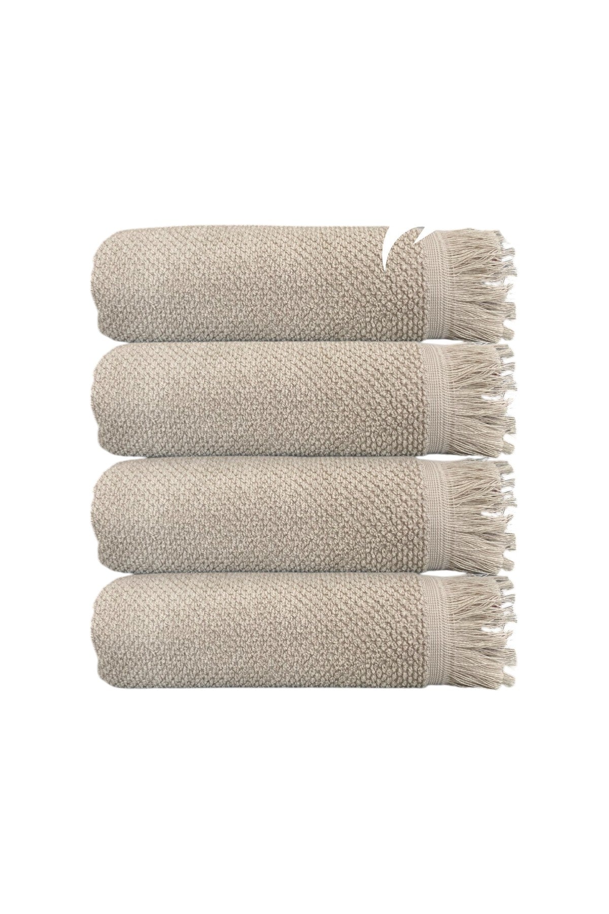 4'lü Bej Jelena Banyo Havlusu-70x140 Cm, 490 Gr, %100pamuk, Spa Ve Otel Havlusu Uy