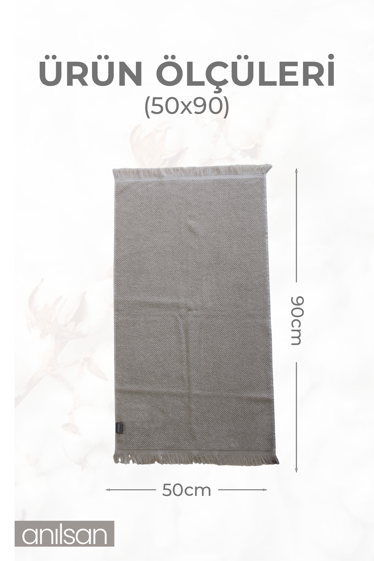 4'lü Bej Jelena El Havlusu - 50x90 Cm, 225 Gr, %100 Pamuk, Spa Ve Otel Havlusu
