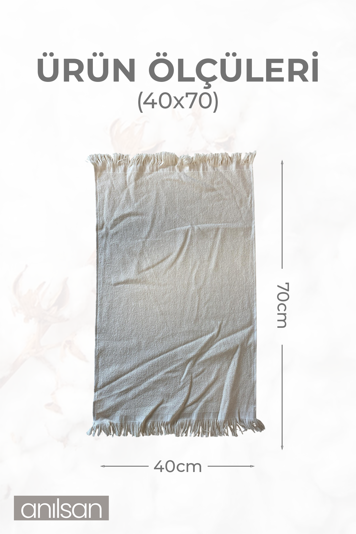 4'lü Bej Saçaklı Düğün Havlusu 94Gr %100 Pamuk  40x70 cm El ve Yüz Havlusu