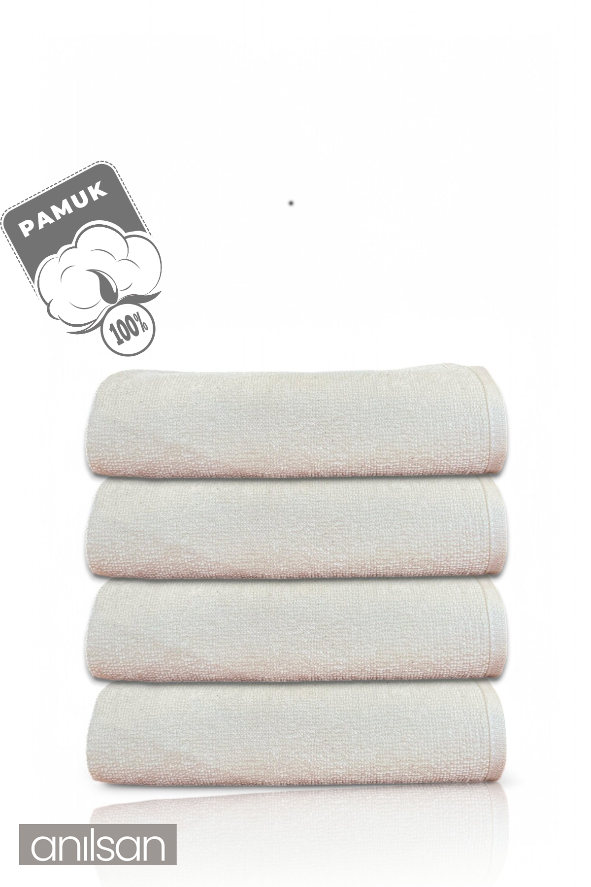 4'lü Bej Saçaklı Düğün Havlusu 94Gr %100 Pamuk  40x70 cm El ve Yüz Havlusu