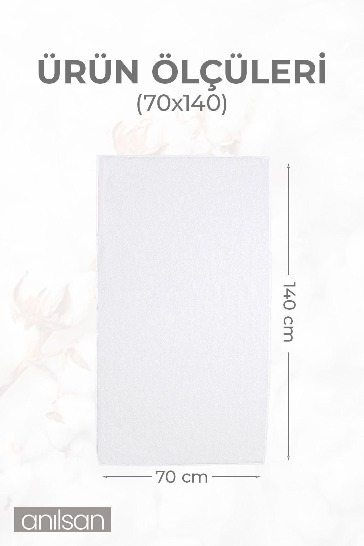 4'lü Düz Beyaz Banyo Havlusu - 70x140 Cm, 490 Gr, %100pamuk, Spa Ve Otel Havlusu