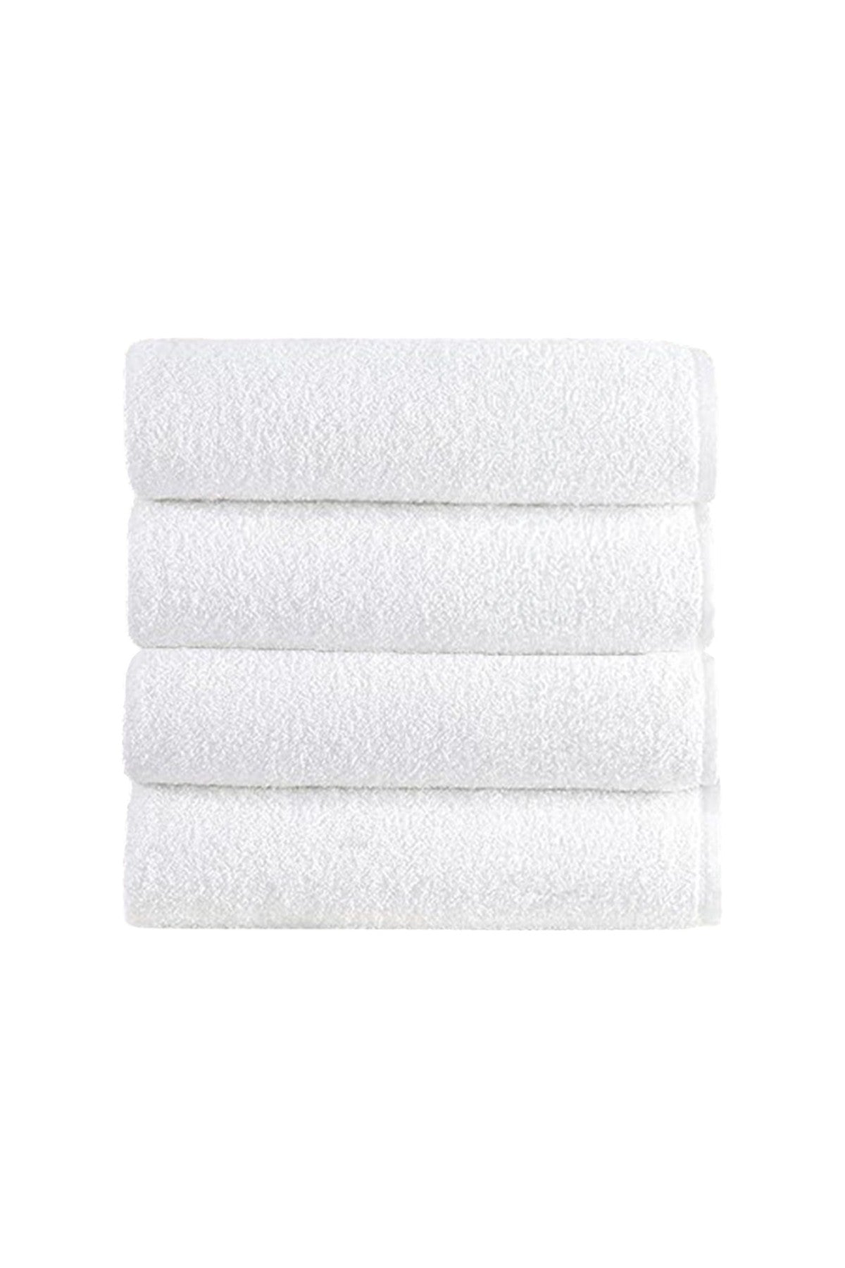 4'lü Beyaz El Havlusu - 50x90 Cm, 225 Gr, %100 Pamuk, Spa Ve Otel Havlusu