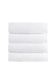 4'lü Beyaz El Havlusu - 50x90 Cm, 225 Gr, %100 Pamuk, Spa Ve Otel Havlusu