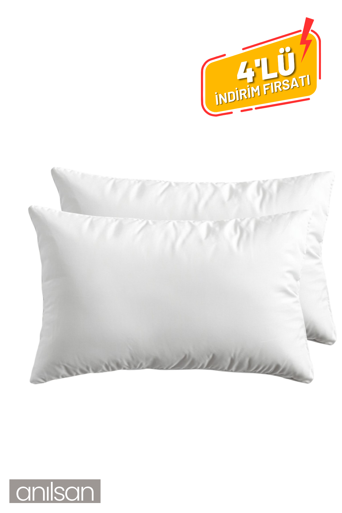 4'lü Beyaz Yastık Kılıfı – 50x70 Cm, %100 Pamuk, Yumuşak Ve Dayanıklı Yastık Kılıfı
