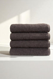 4'lü Düz Antrasit Büyük Banyo Havlusu - 90x150 Cm, 650gr, %100pamuk, Spa Ve Otel Havlusu