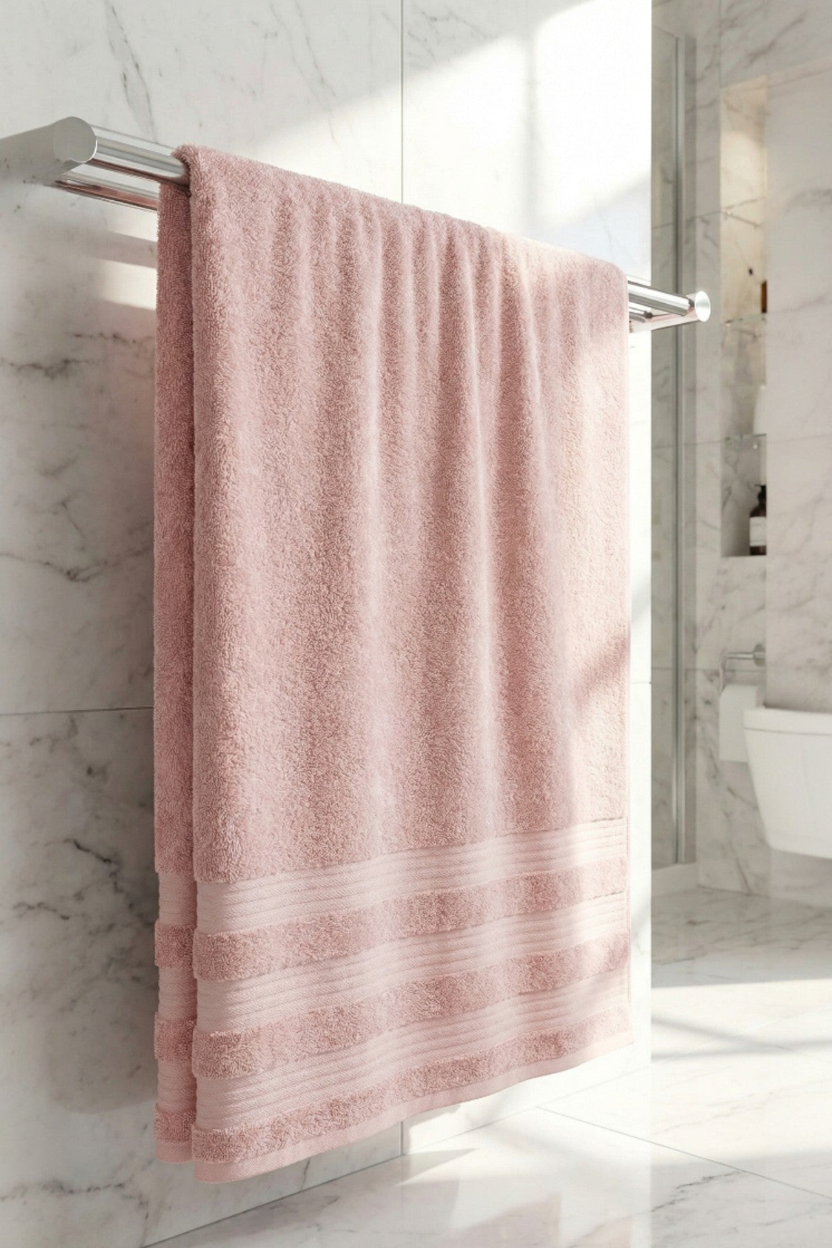 Vanilla Pudra Banyo Havlusu - 70x140 Cm, 345Gr, %100pamuk, Spa Ve Otel Havlusu