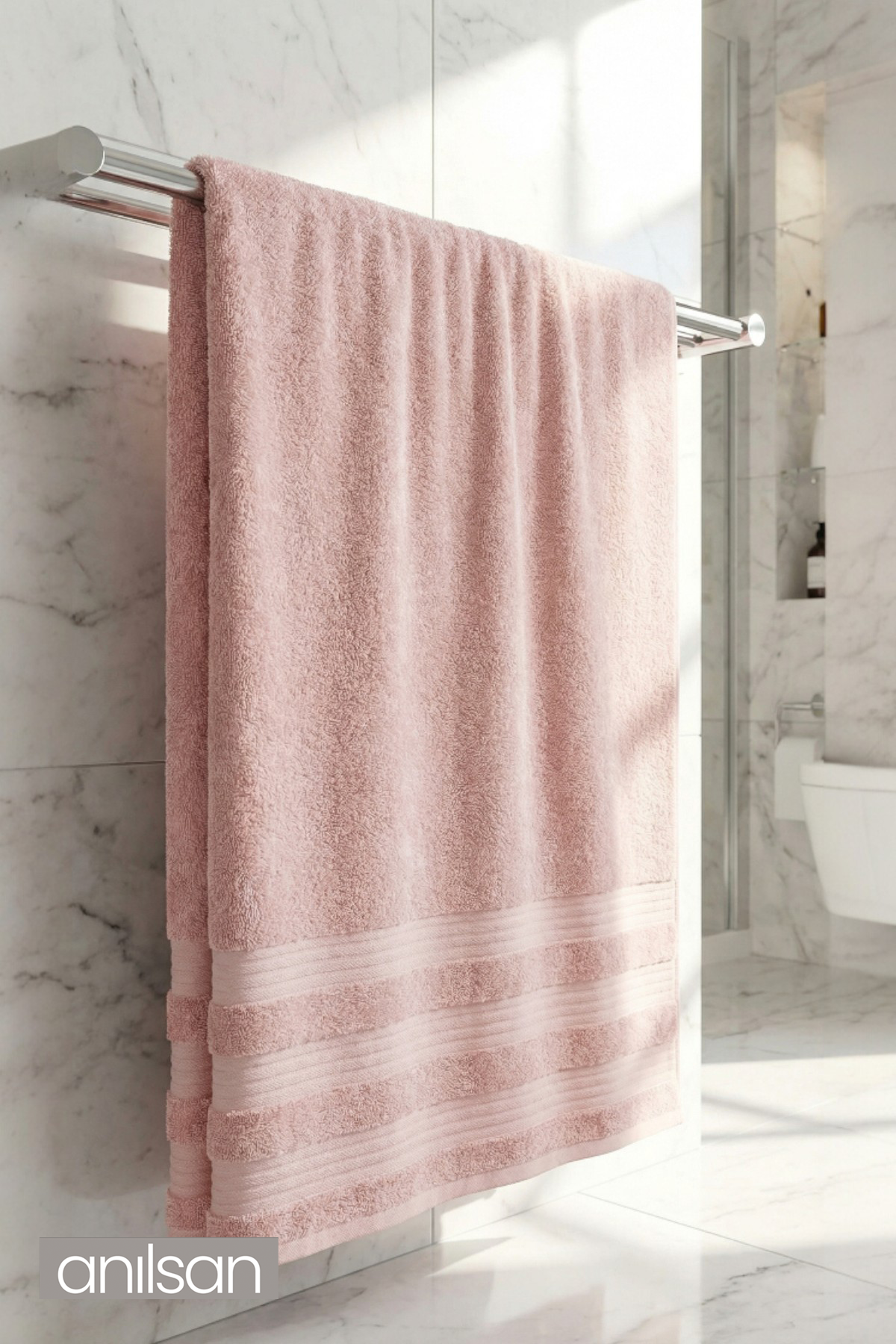 Vanilla Pudra Banyo Havlusu - 70x140 Cm, 345Gr, %100pamuk, Spa Ve Otel Havlusu