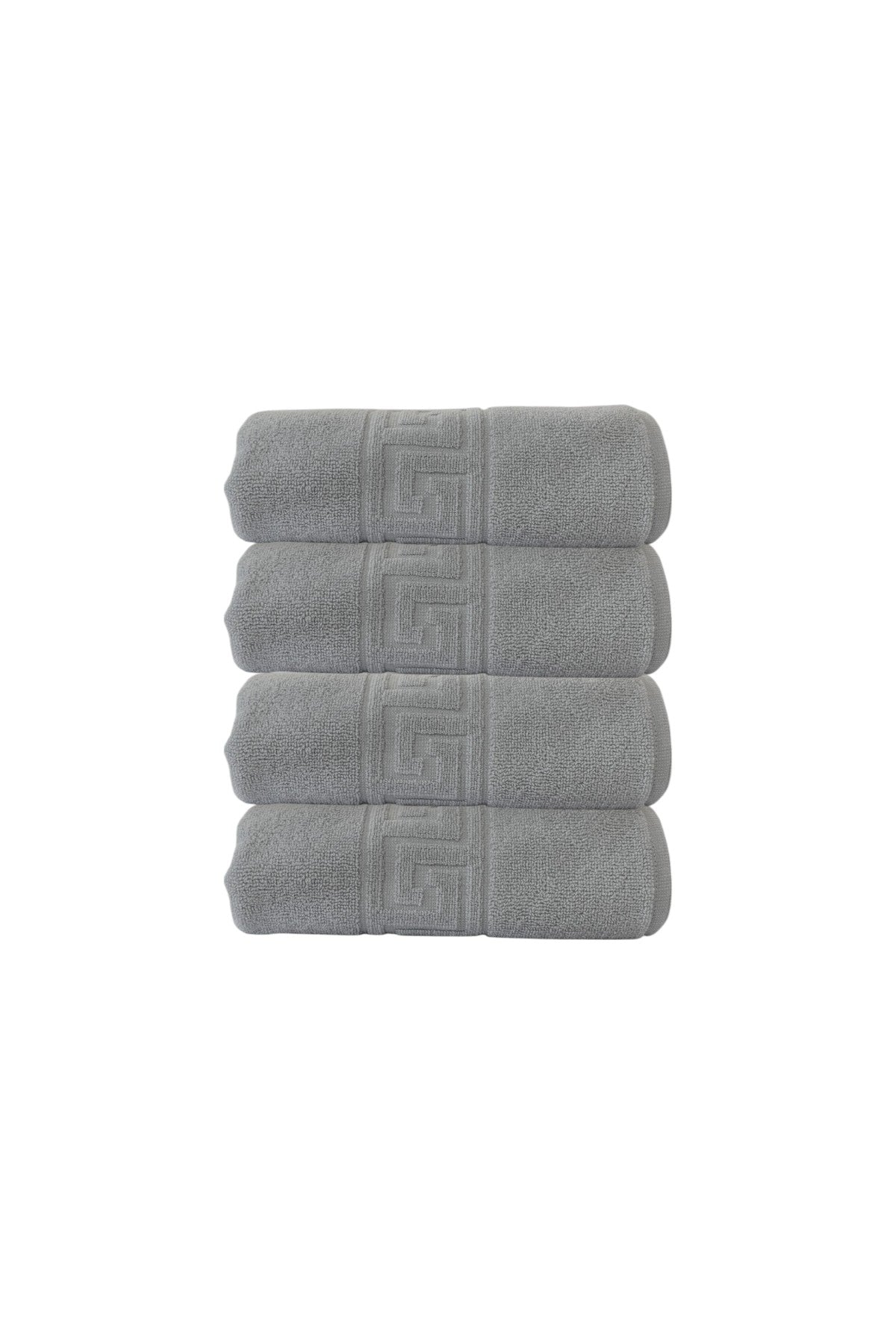 4'lu Greek Gri El Havlusu - 50x90 Cm, 225 Gr, %100 Pamuk, Spa Ve Otel Havlusu