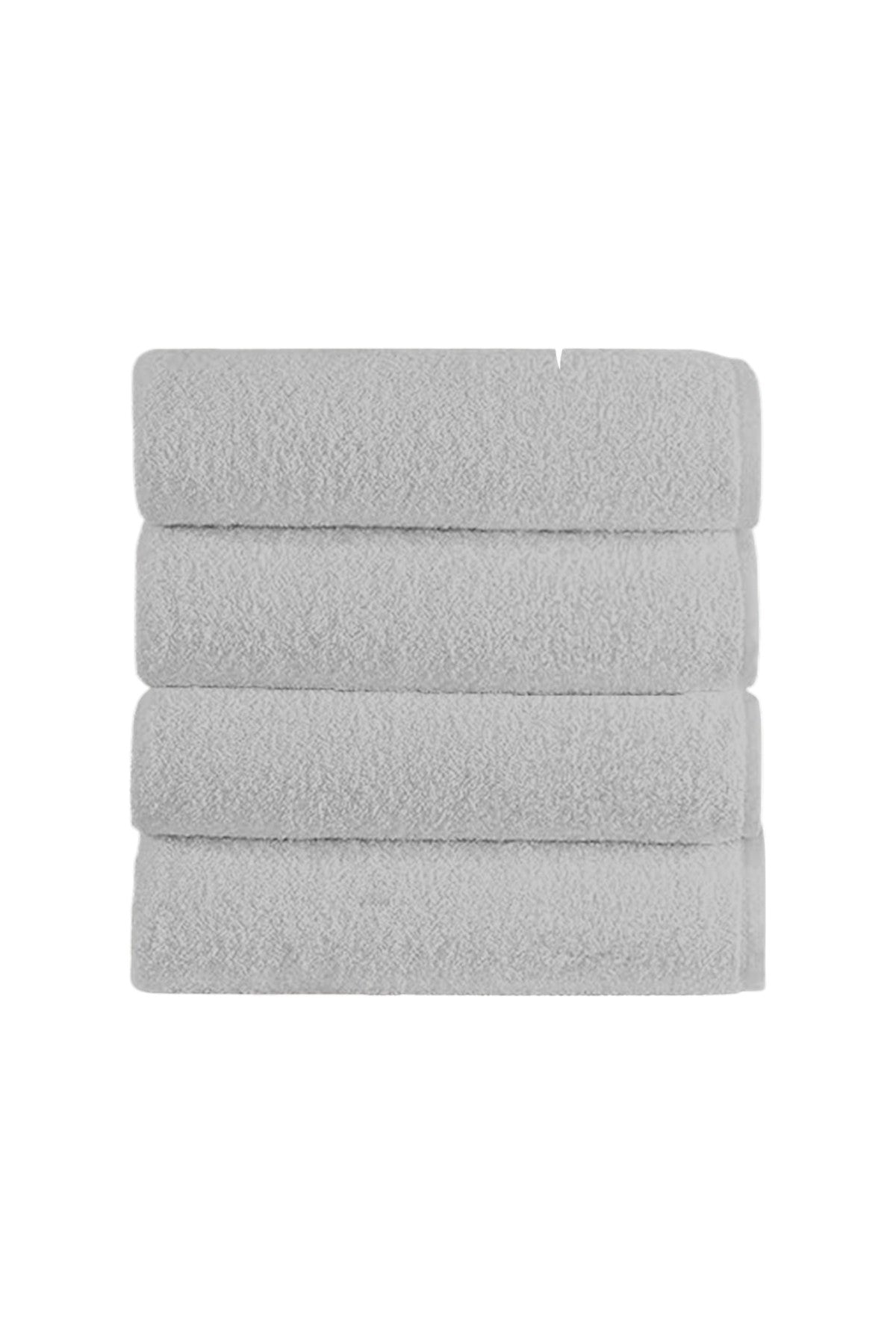 4'lü Düz Gri Banyo Havlusu - 70x140 Cm, 490 Gr, %100pamuk, Spa Ve Otel Havlusu