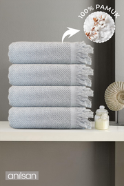 4'lü Gri Jelena Banyo Havlusu 70x140 Cm, 490 Gr, %100pamuk, Spa Ve Otel Havlusu Uy