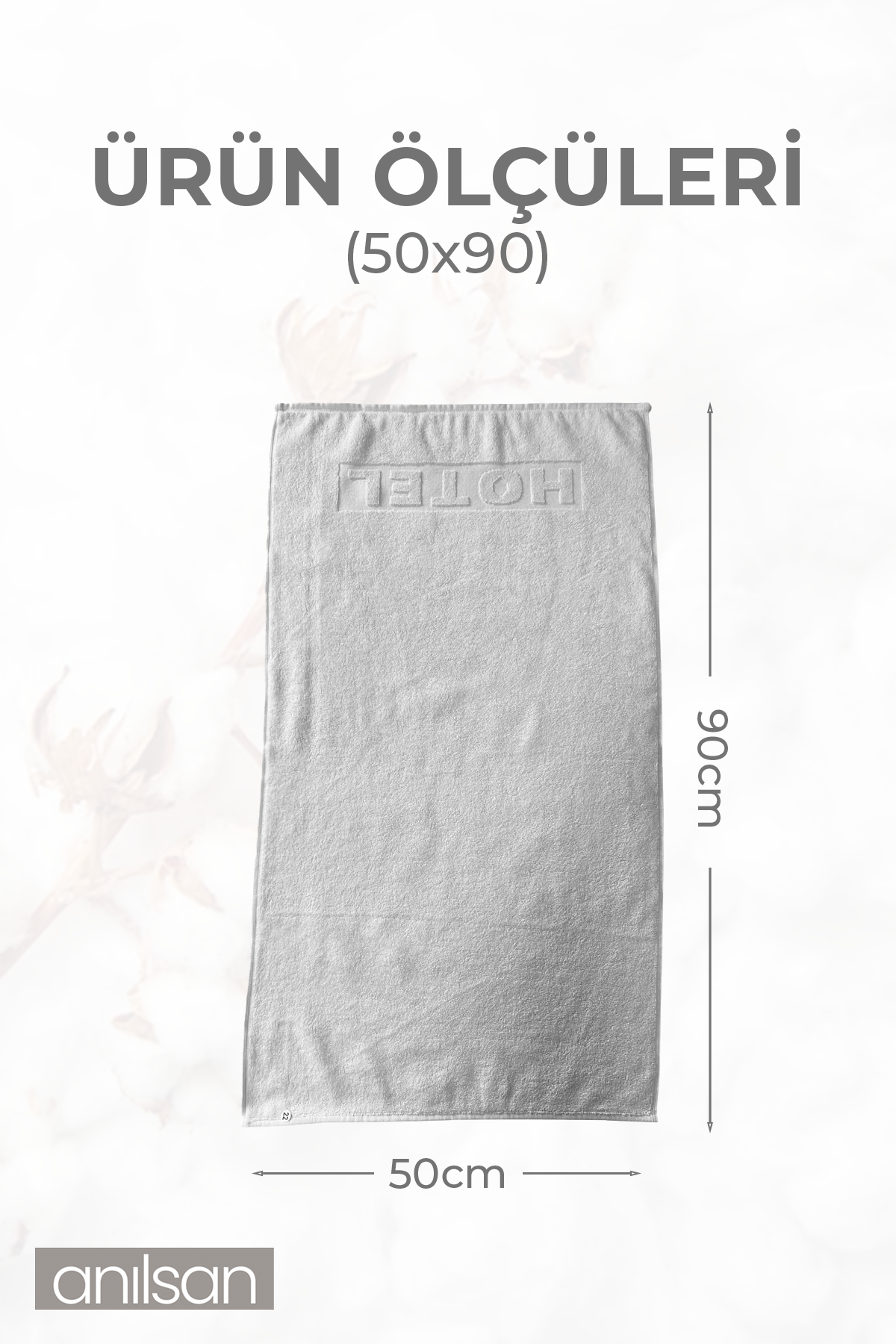 4'lü Beyaz Hotel Logo El Havlusu - 50x90 Cm, 225 Gr, %100 Pamuk, Spa Ve Otel Havlusu