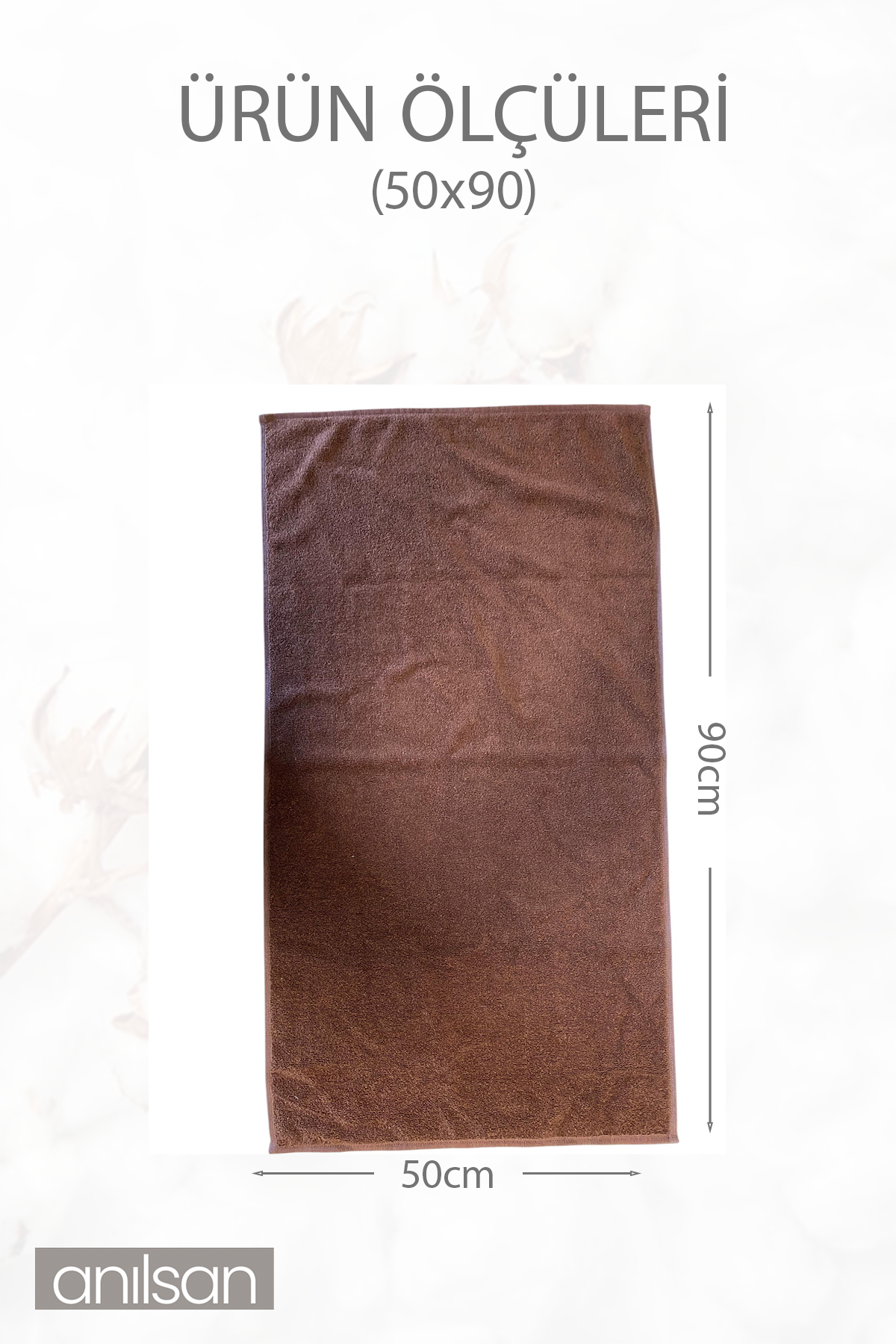 4'lü Kahverengi El Havlusu - 50x90 Cm, 225 Gr, %100 Pamuk, Spa Ve Otel Havlusu