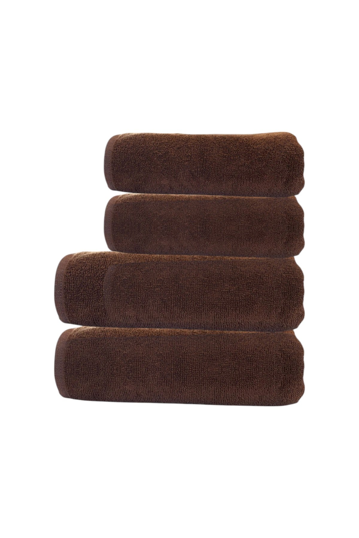 4'lü Kahverengi Havlu Seti %100 Pamuk - 2 Adet El Havlusu 50x90 ve 2 Adet Banyo Havlusu 70x140