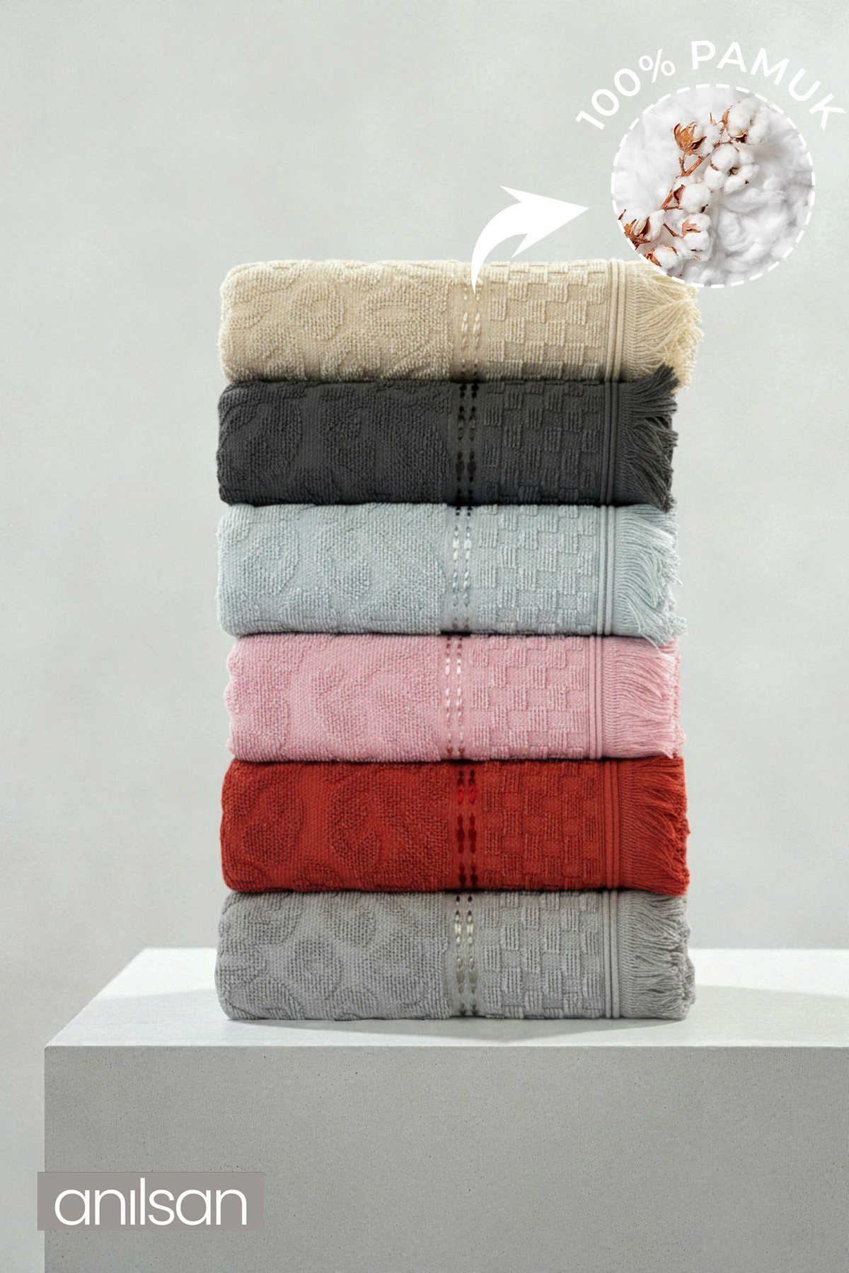 6'lı Agora El Havlusu - 50x80 Cm, 170 Gr, %100 Pamuk, Spa Ve Otel Havlusu