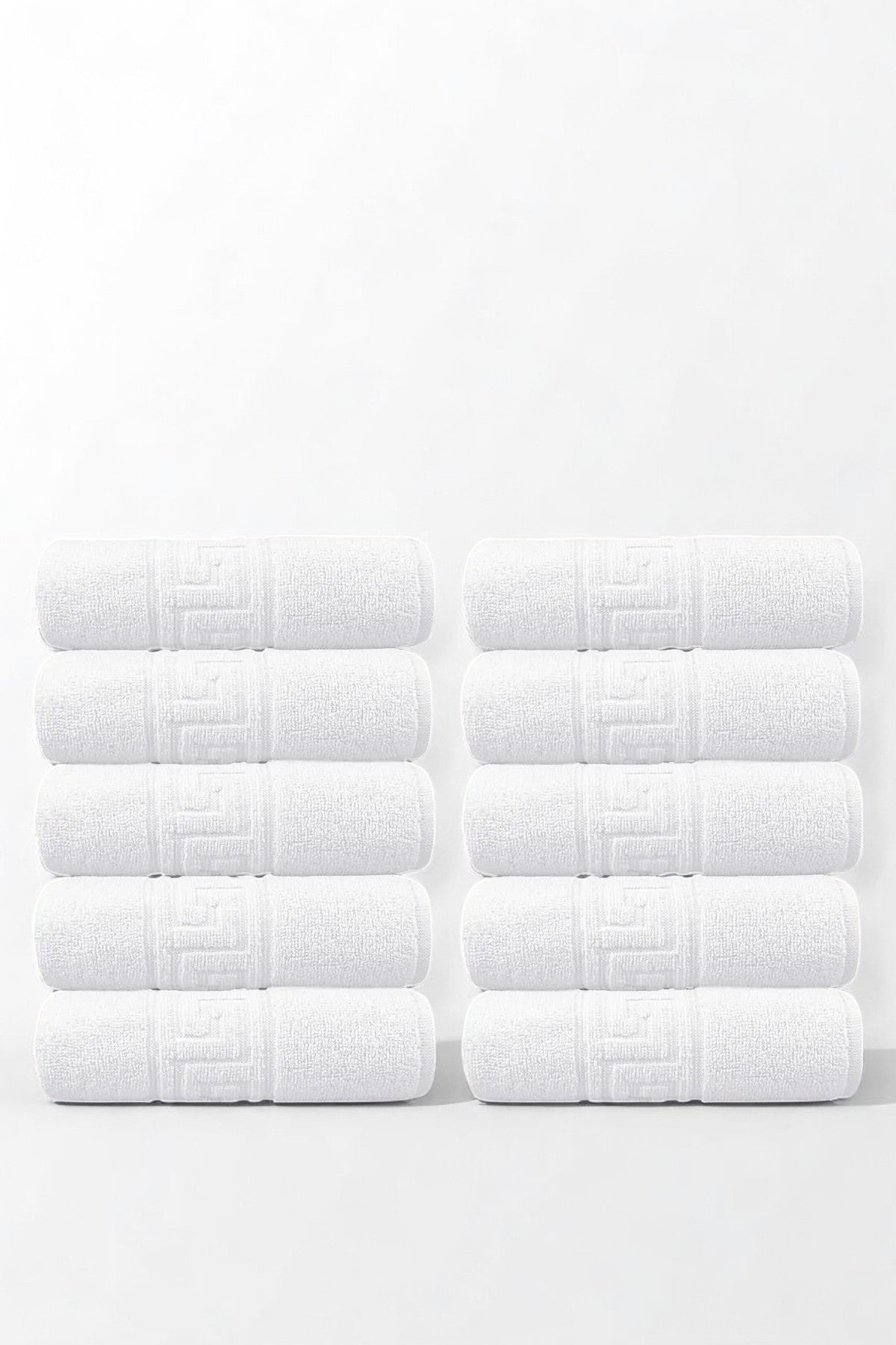 50'li Greek Beyaz Banyo Havlusu - 70x140 Cm, 490 Gr, %100pamuk, Spa Ve Otel Havlusu (50 Adet)