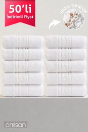 50'li Greek El Havlusu - 50x90 Cm, 225gr, %100 Pamuk, Spa Ve Otel Havlusu