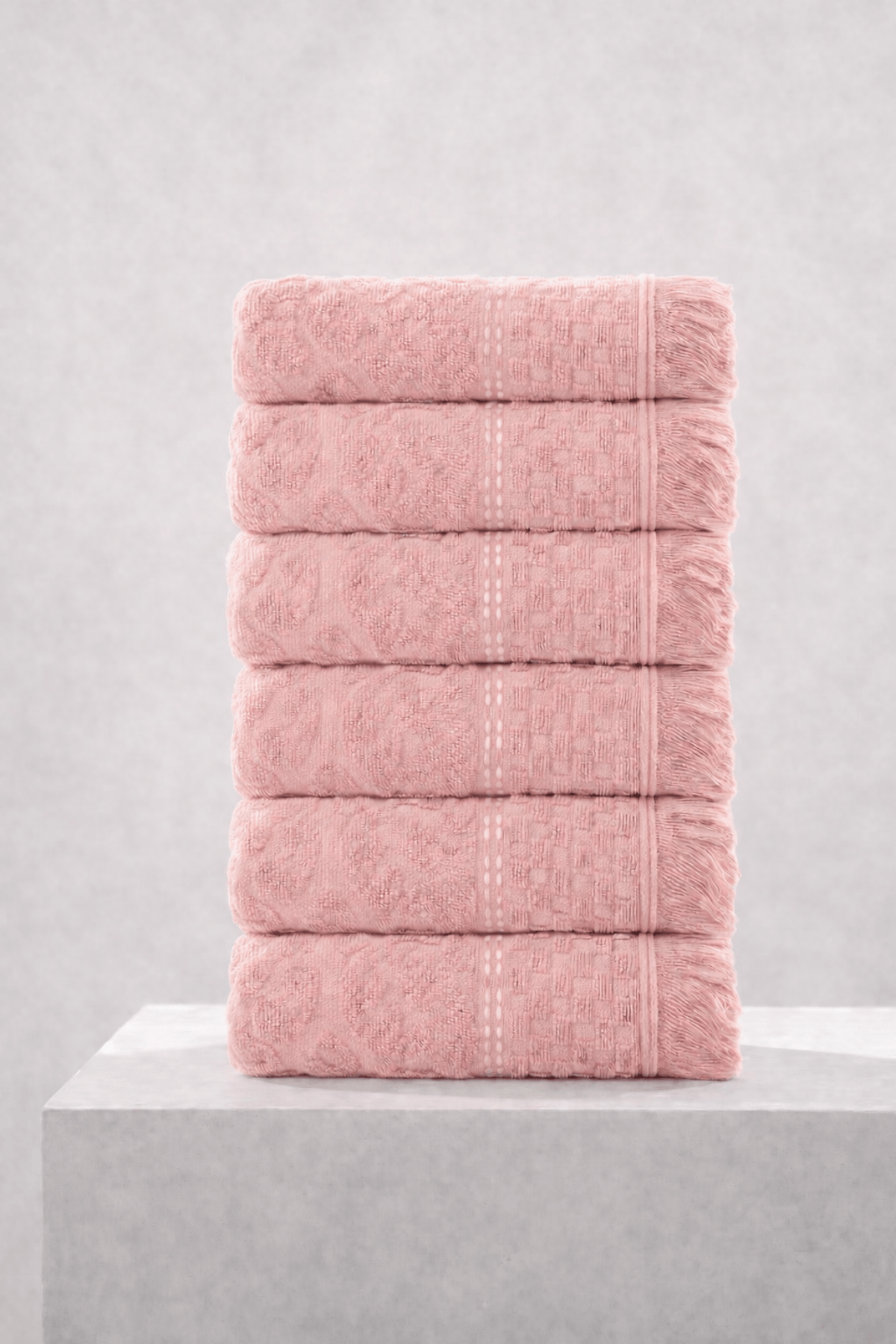 6'lı Agora Pembe El Havlusu - 50x80 Cm, 170 Gr, %100 Pamuk, Spa Ve Otel Havlusu