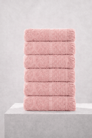 6'lı Agora Pembe El Havlusu - 50x80 Cm, 170 Gr, %100 Pamuk, Spa Ve Otel Havlusu