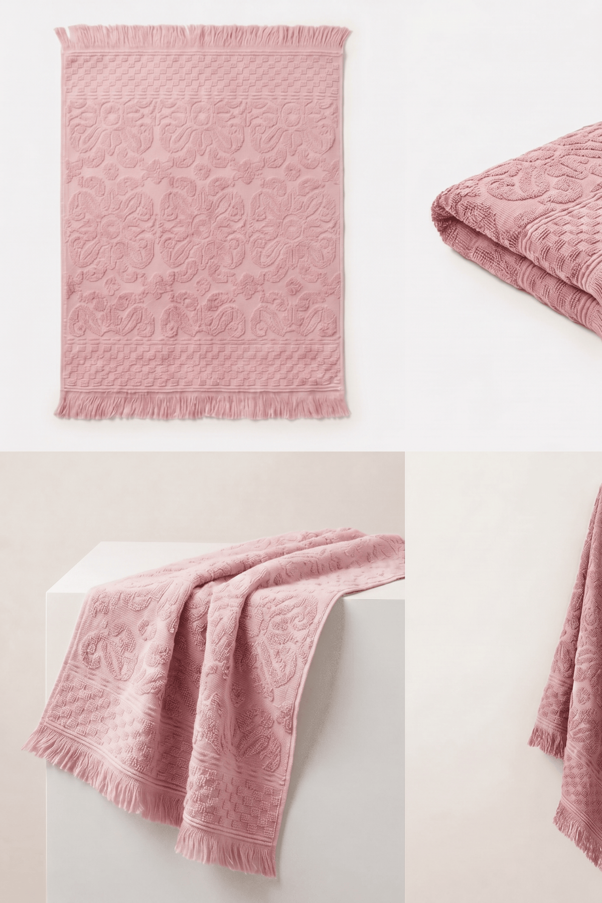 6'lı Agora Pembe El Havlusu - 50x80 Cm, 170 Gr, %100 Pamuk, Spa Ve Otel Havlusu