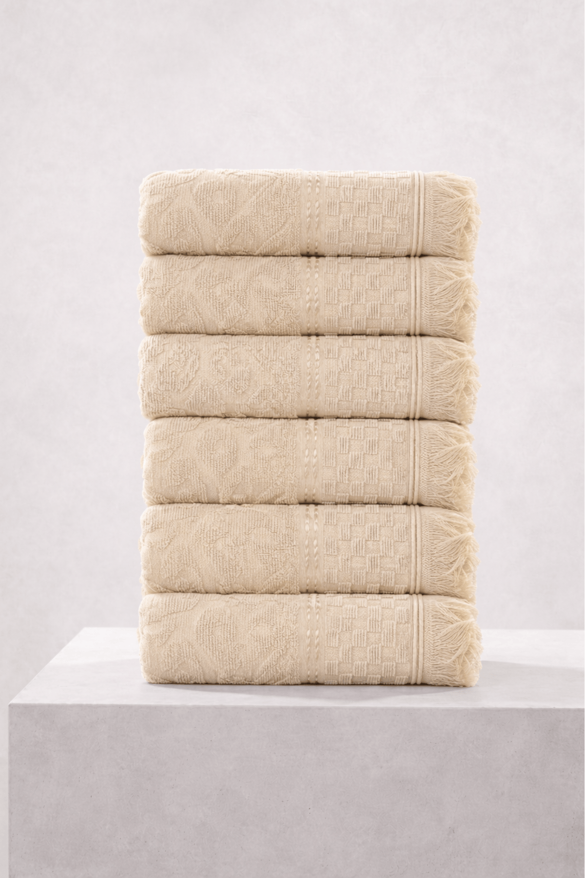 6'lı Agora Krem El Havlusu - 50x80 Cm, 170 Gr, %100 Pamuk, Spa Ve Otel Havlusu