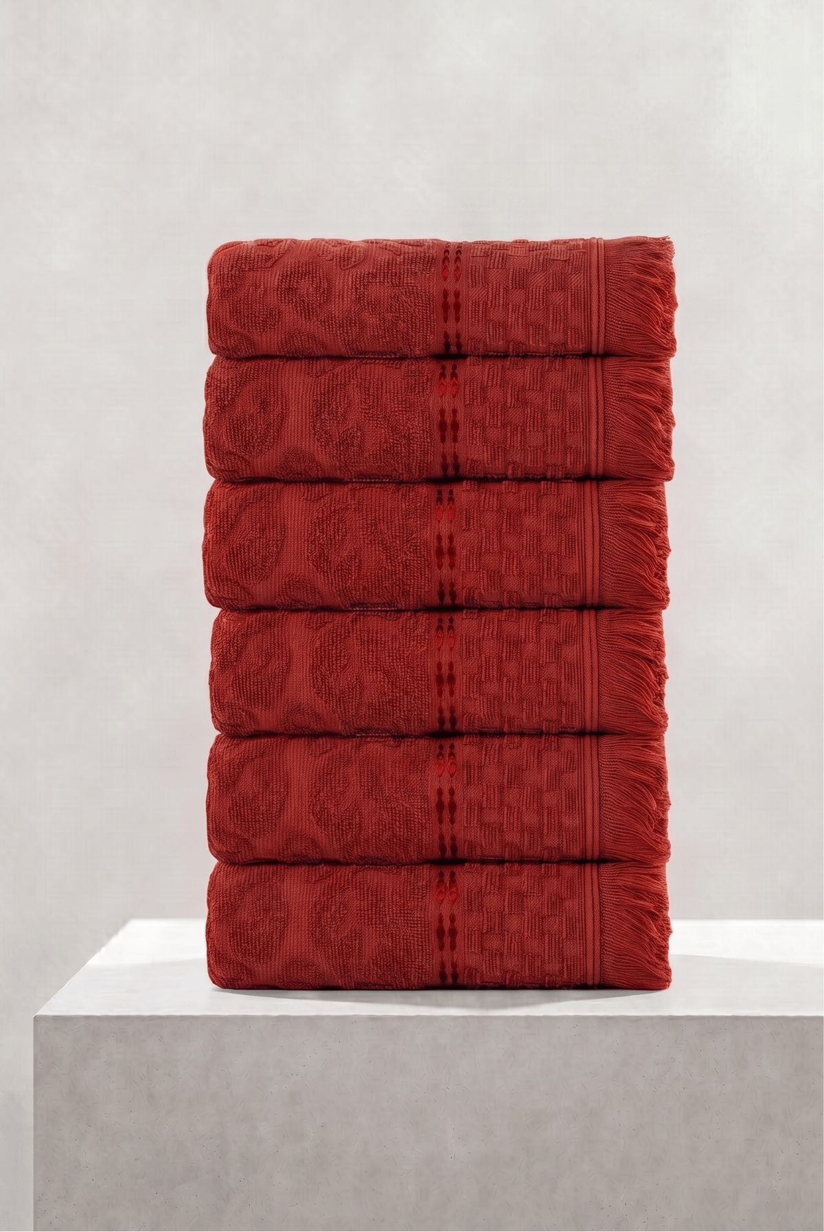 6'lı Agora Kiremit El Havlusu - 50x80 Cm, 170 Gr, %100 Pamuk, Spa Ve Otel Havlusu