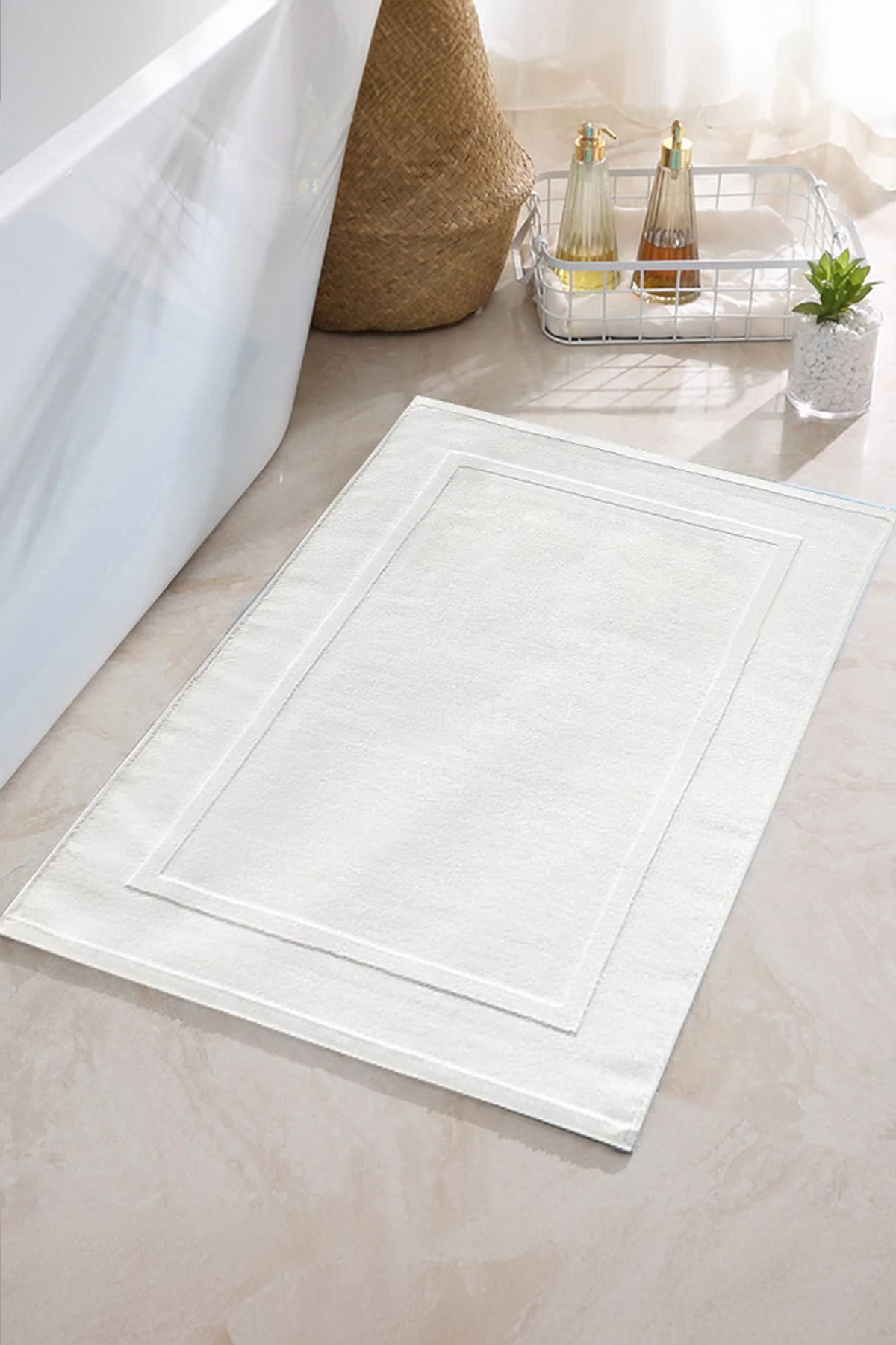 6'lı Düz %100 Pamuk Ayak Havlusu- Beyaz 50x70, 245 Gr