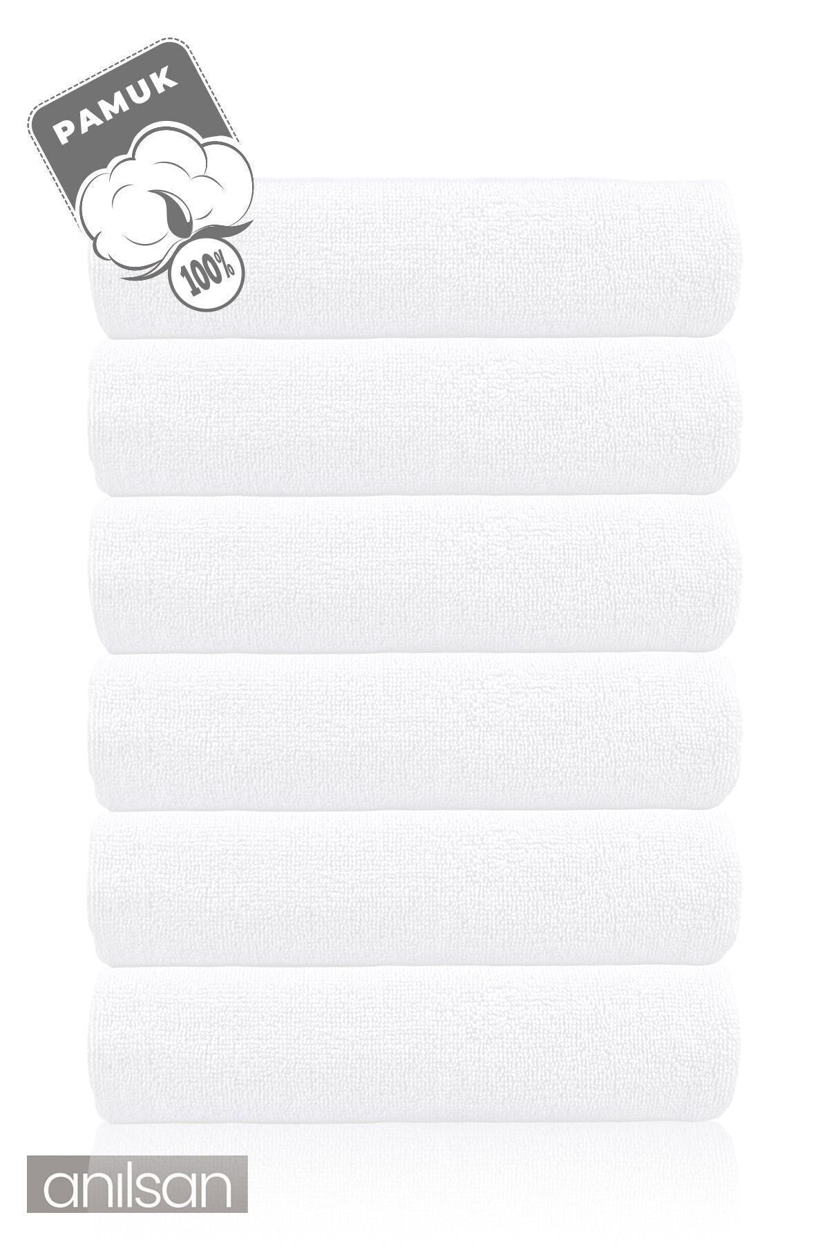 6'lı Beyaz Banyo Havlusu - 70x140 Cm, 490 Gr, %100pamuk, Spa Ve Otel Havlusu