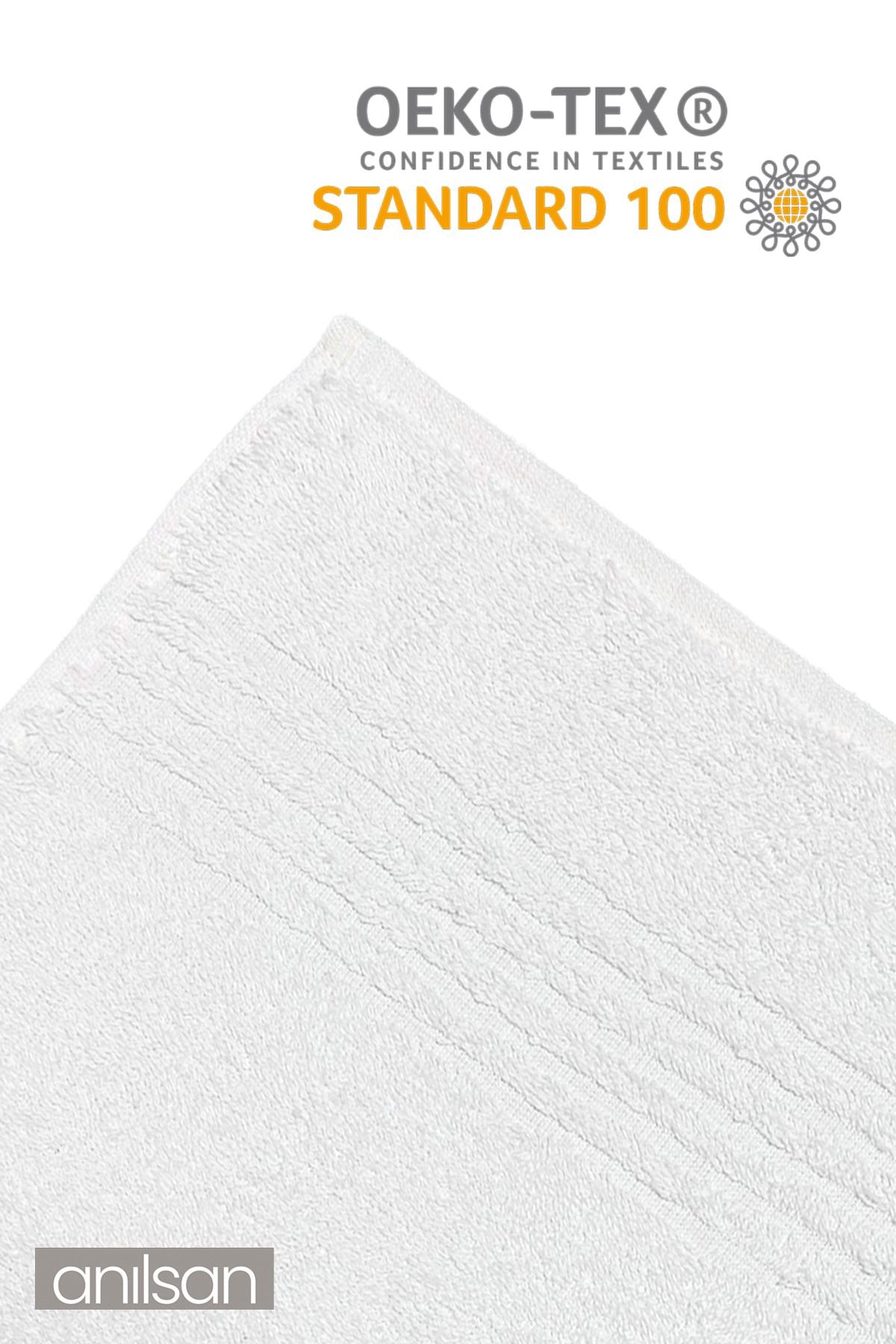 6'lı Çizgili Beyaz El Havlusu - 50x90 Cm, 180gr, %100 Pamuk, Spa Ve Otel Havlusu