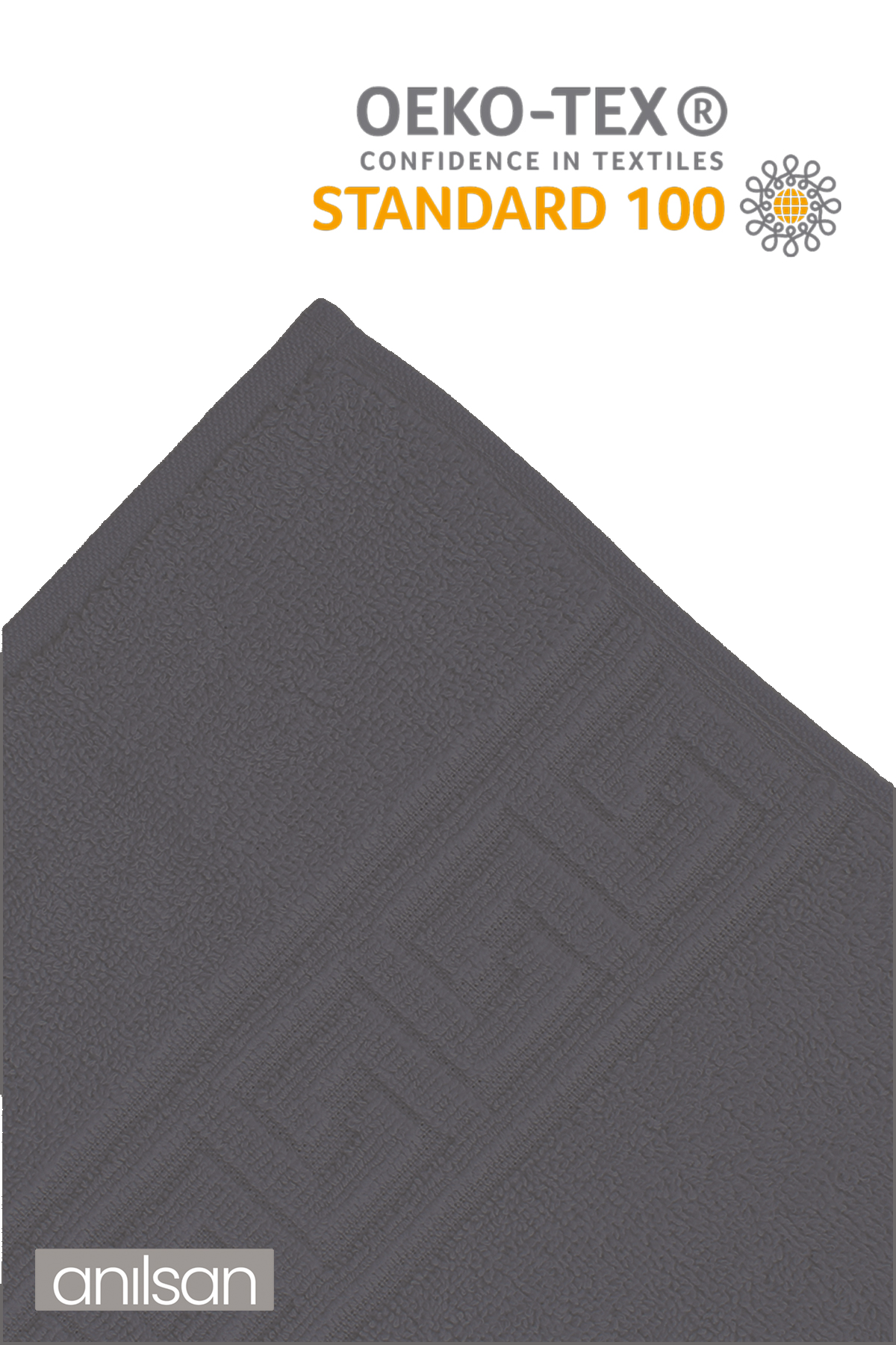 Antrasit Greek El Havlusu - 50x90 Cm, 225 Gr, %100 Pamuk, Spa Ve Otel Havlusu