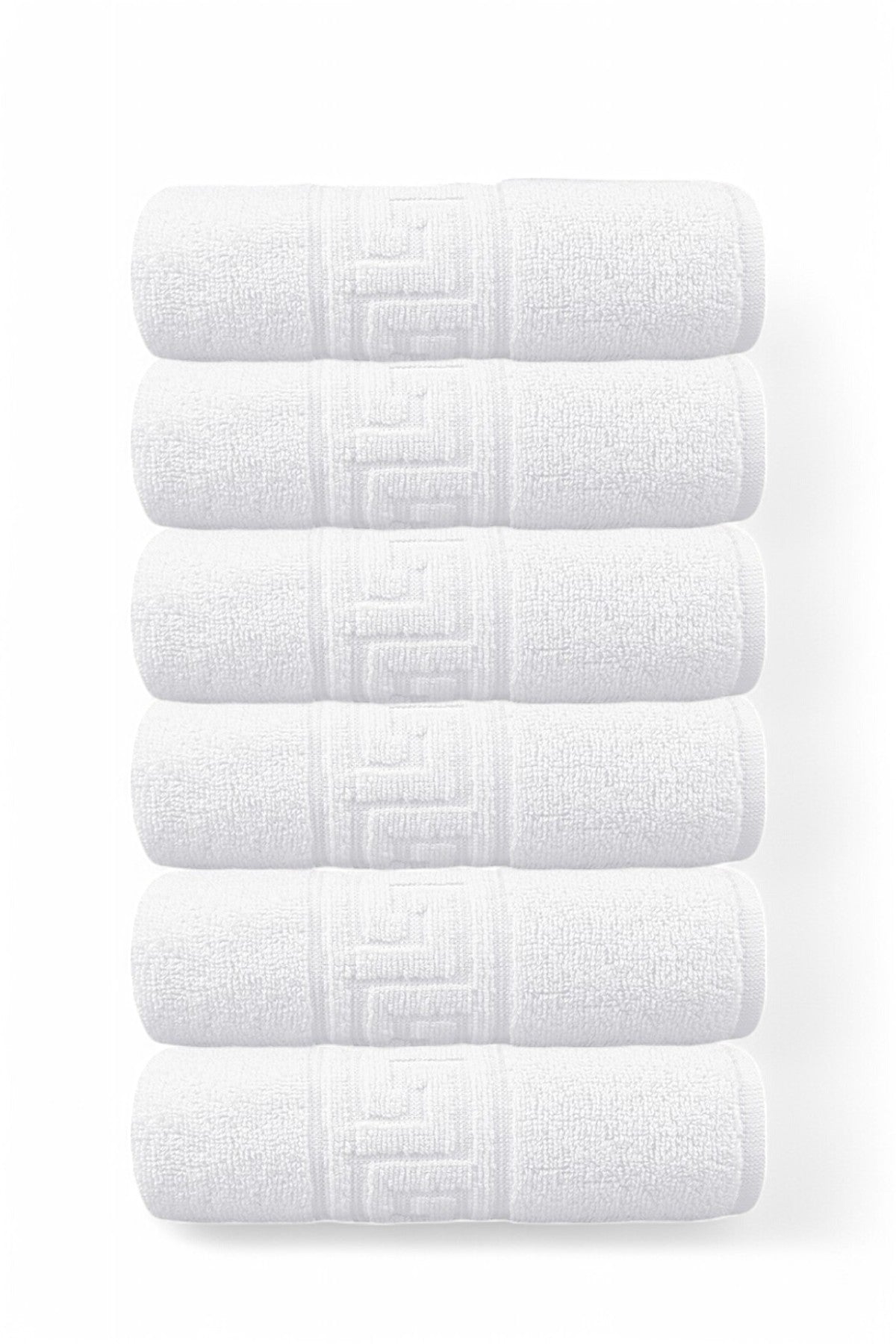 6'lı Greek Beyaz Banyo Havlusu - 70x140cm, 490gr, %100pamuk, Spa Ve Otel Havlusu