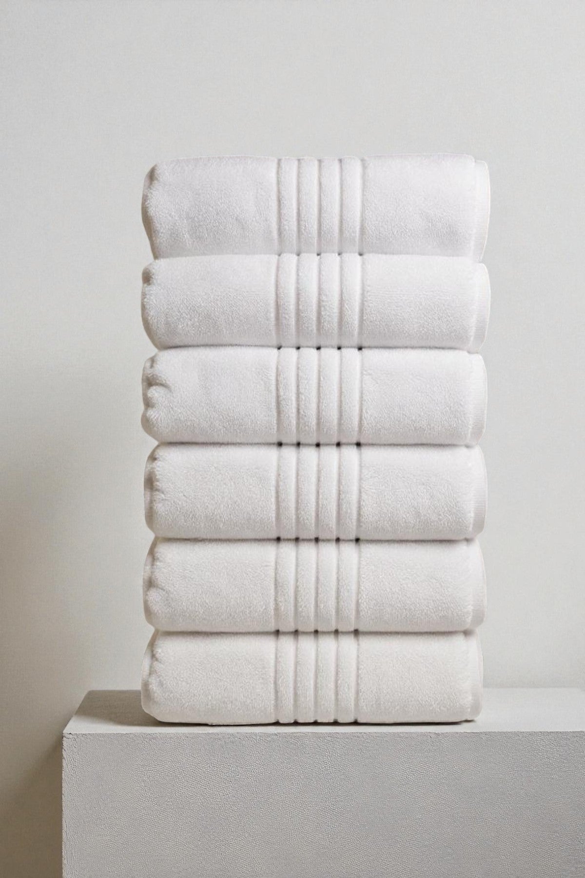 6'lı Strip El Havlusu - 50x90 Cm, 245 Gr, %100 Pamuk, Spa Ve Otel Havlusu