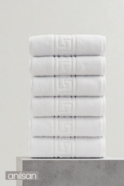 6'lı Beyaz Greek El Havlusu - 50x90 Cm, 225 Gr, %100 Pamuk, Spa Ve Otel Havlusu