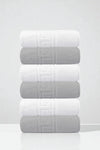 6'lı Greek Gri-Beyaz Banyo Havlusu - 70x140 Cm, 490 Gr, %100pamuk, Spa Ve Otel Havlusu