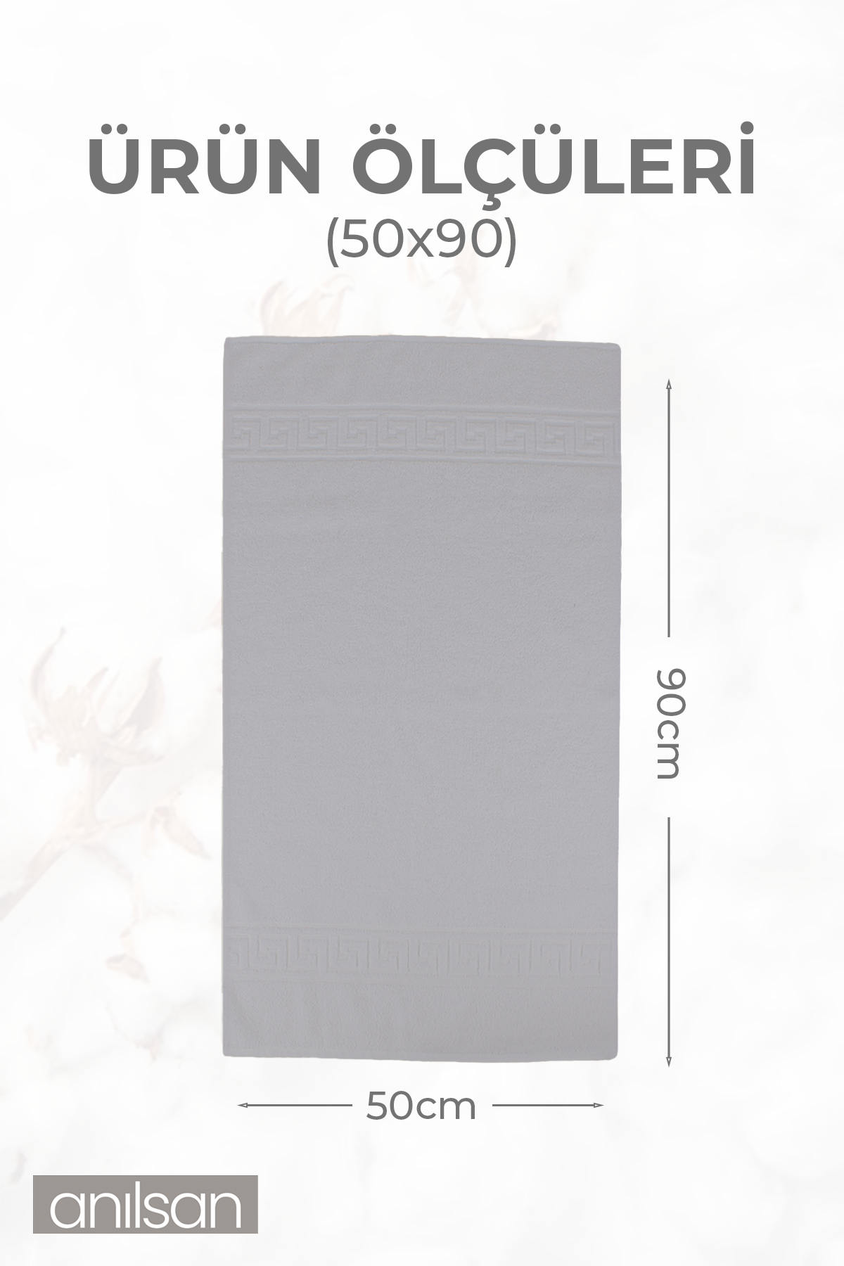 6'lı Greek Gri El Havlusu - 50x90 Cm, 225 Gr, %100 Pamuk, Spa Ve Otel Havlusu