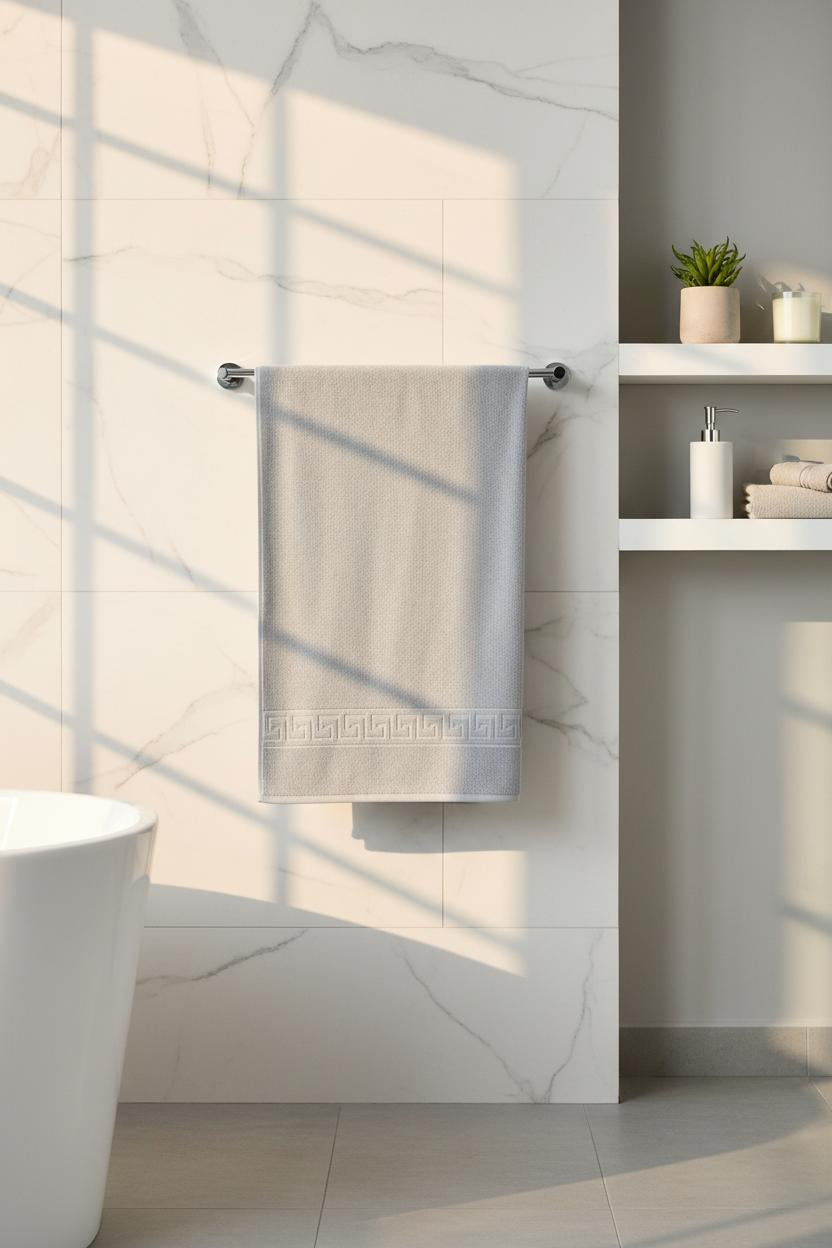 Greek Gri El Havlusu - 50x90 Cm, 225 Gr, %100 Pamuk, Spa Ve Otel Havlusu