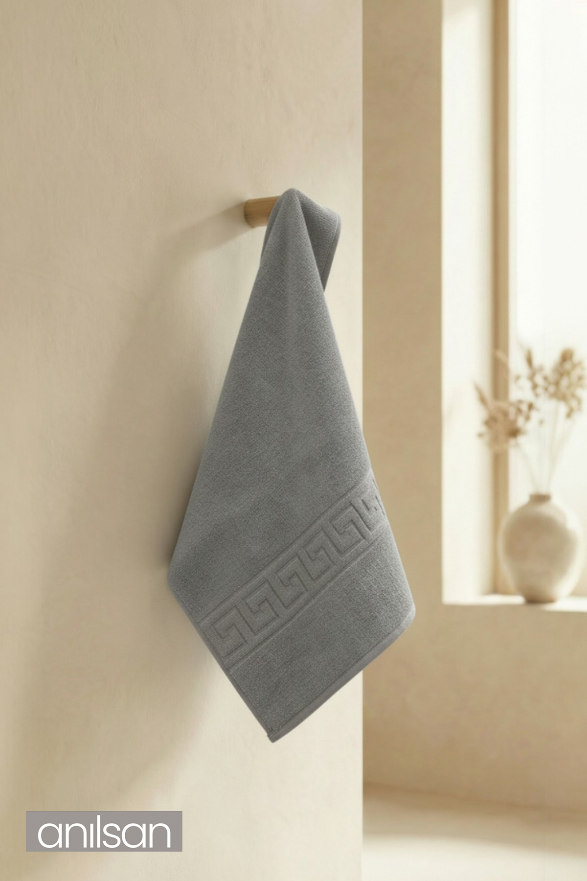 Greek Gri El Havlusu - 50x90 Cm, 225 Gr, %100 Pamuk, Spa Ve Otel Havlusu
