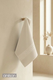 Krem Greek El Havlusu - 50x90 Cm, 225 Gr, %100 Pamuk, Spa Ve Otel Havlusu