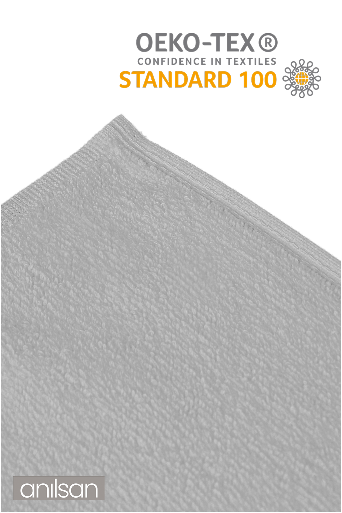 6'lı Düz Gri-Beyaz Banyo Havlusu - 70x140 Cm, 490 Gr, %100 Pamuk, Spa Ve Otel Havlusu