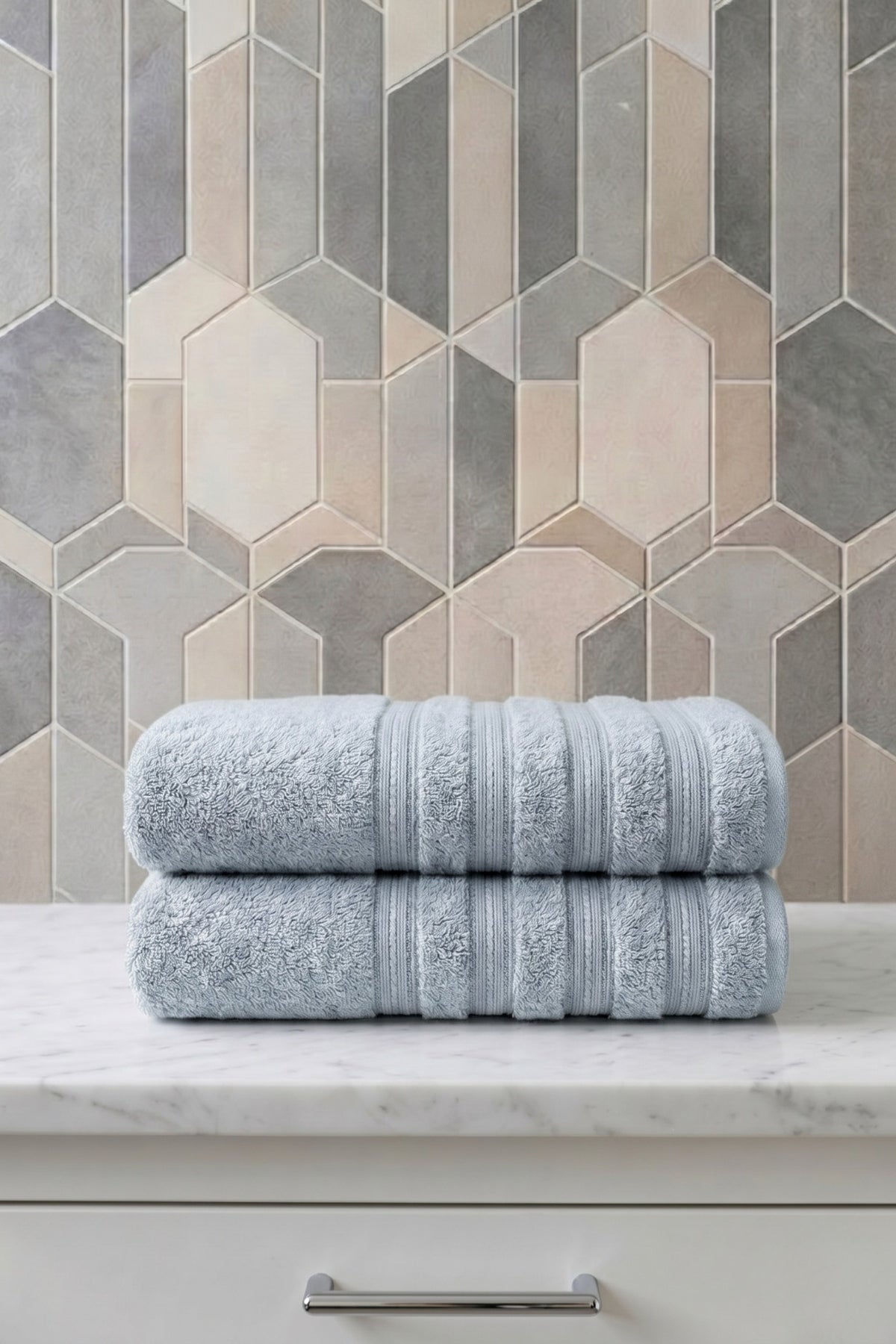 6'lı Işıl Premium Banyo Havlusu 70x140cm - Açık Mavi - %100 Pamuk - 600 gr/m2
