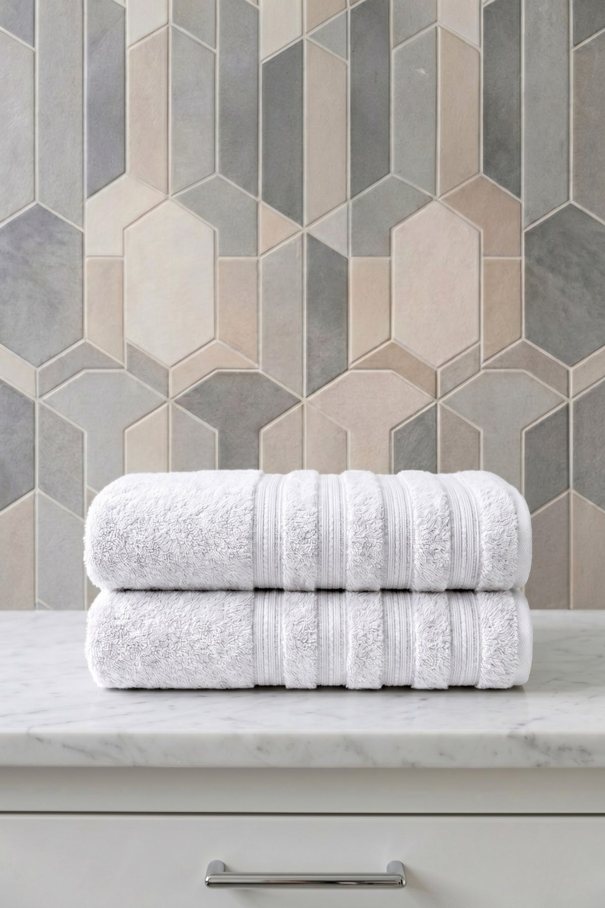 6'lı Işıl Premium Banyo Havlusu 70x140cm - Beyaz - %100 Pamuk - 600 gr/m2