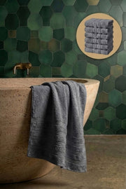 6'lı Işıl Premium Banyo Havlusu 70x140cm - Gri - %100 Pamuk - 600 gr/m2