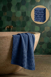 6'lı Işıl Premium Banyo Havlusu 70x140cm - Lacivert - %100 Pamuk - 600 gr/m2