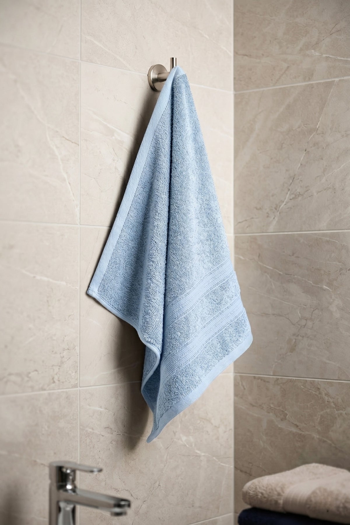 6'lı Işıl Premium El Havlusu 33x33cm - Açık Mavi %100 Pamuk - 600 gr/m2