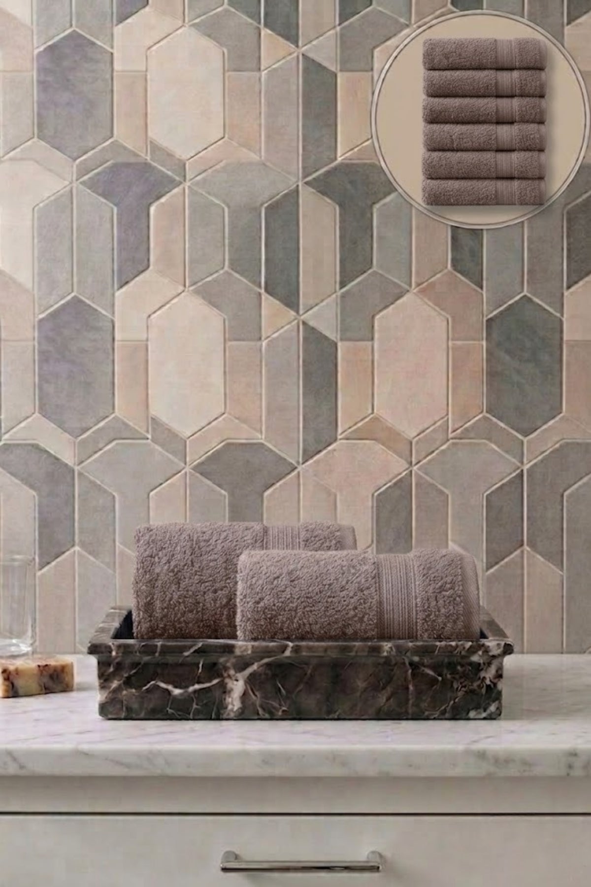 6'lı Işıl Premium El Havlusu 33x33cm - Açık Mavi %100 Pamuk - 600 gr/m2