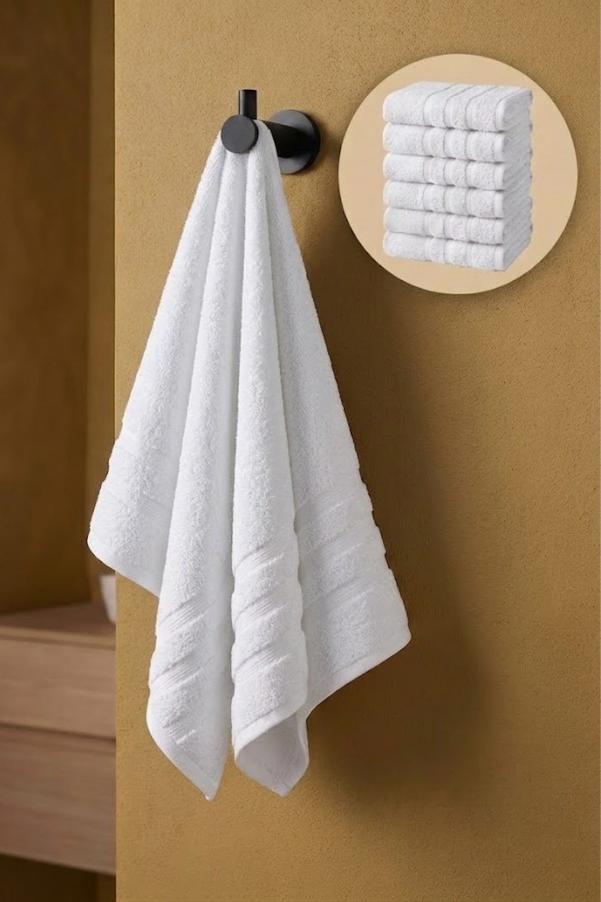 6'lı Işıl Premium El Havlusu 41x71cm - Beyaz - %100 Pamuk - 600 gr/m2