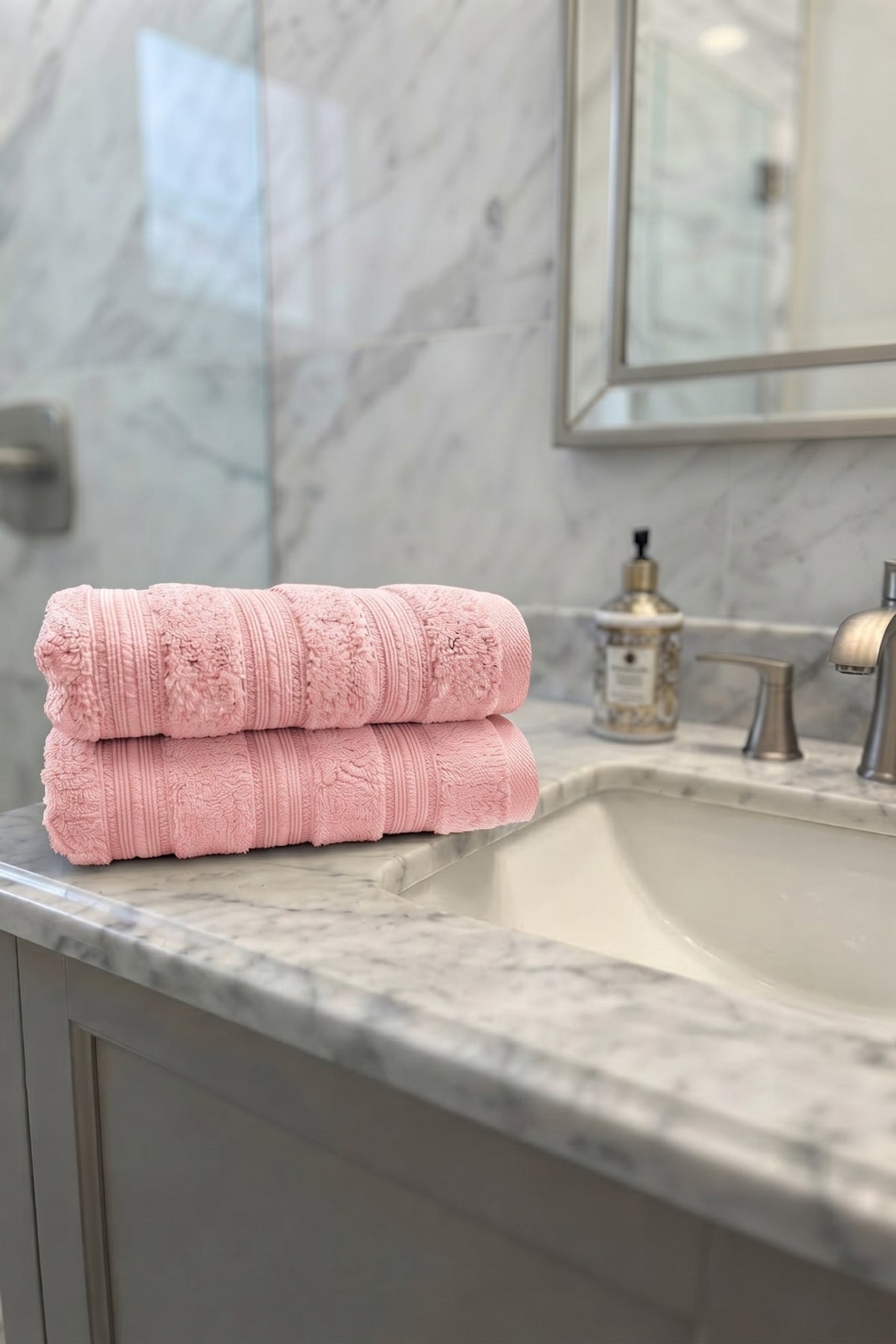 6'lı Işıl Premium El Havlusu 41x71cm - Pembe - %100 Pamuk - 600 gr/m2