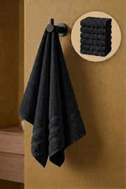 6'lı Işıl Premium El Havlusu 41x71cm - Siyah - %100 Pamuk - 600 gr/m2