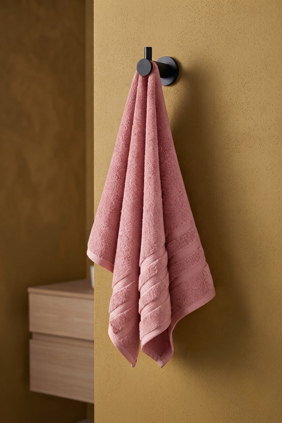 6'lı Işıl Premium Havlu Seti - 2 Adet Yüz Havlusu - 2 Adet El Havlusu - 2 Adet Banyo Havlusu - Pembe - %100 Pamuk - 600 gr/m2